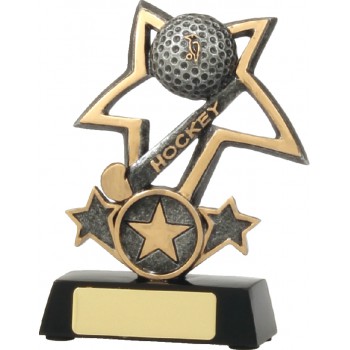 Hockey Female Action Trophy Gold Stick & Ball Award FREE Engraving 2 sizes 
