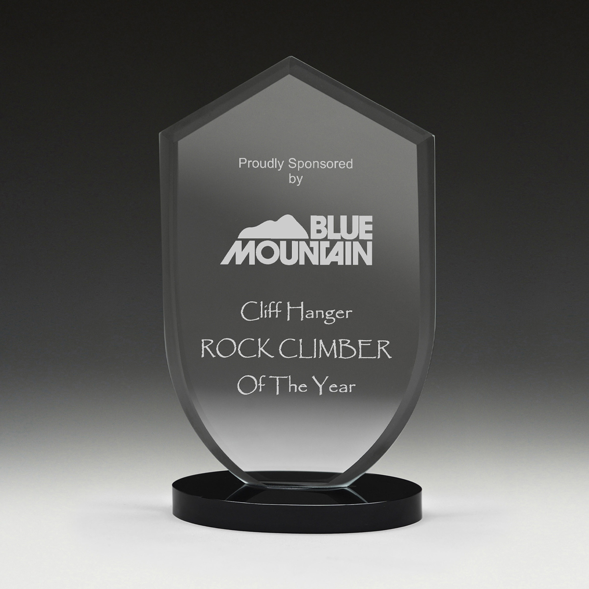 Corporate Glass Awards Diamond Shaped Trophy Award On Black Crystal Base Prime 